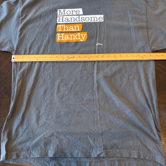 XXL mens' More Handsome Than Handy Graphic T-Shirt Charcoal Gray 2XL Slogan Tee - Picture 6 of 6